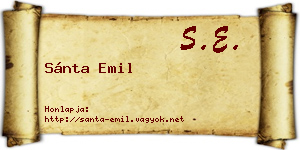 Sánta Emil névjegykártya
