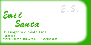 emil santa business card